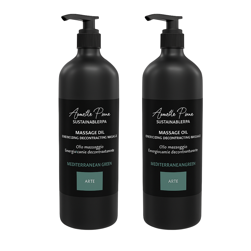 "SPECIAL OFFER 2 PIECES" ARTE Mediterranean green massage oil energizing 500ml PRO